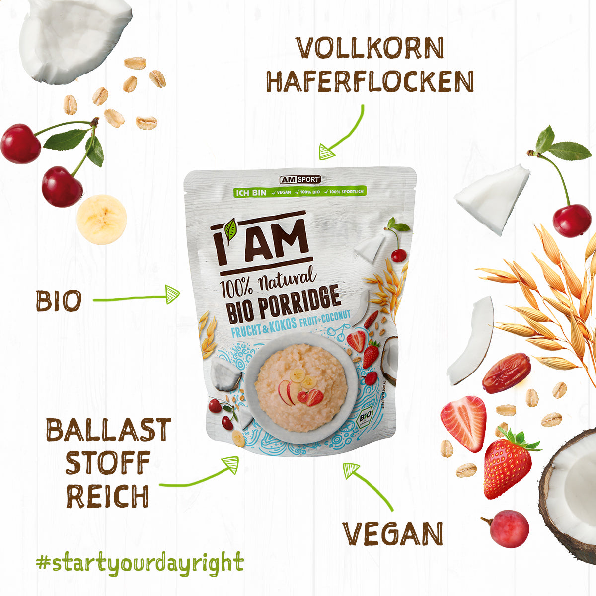 IAM BIO Porridge Frucht & Kokos